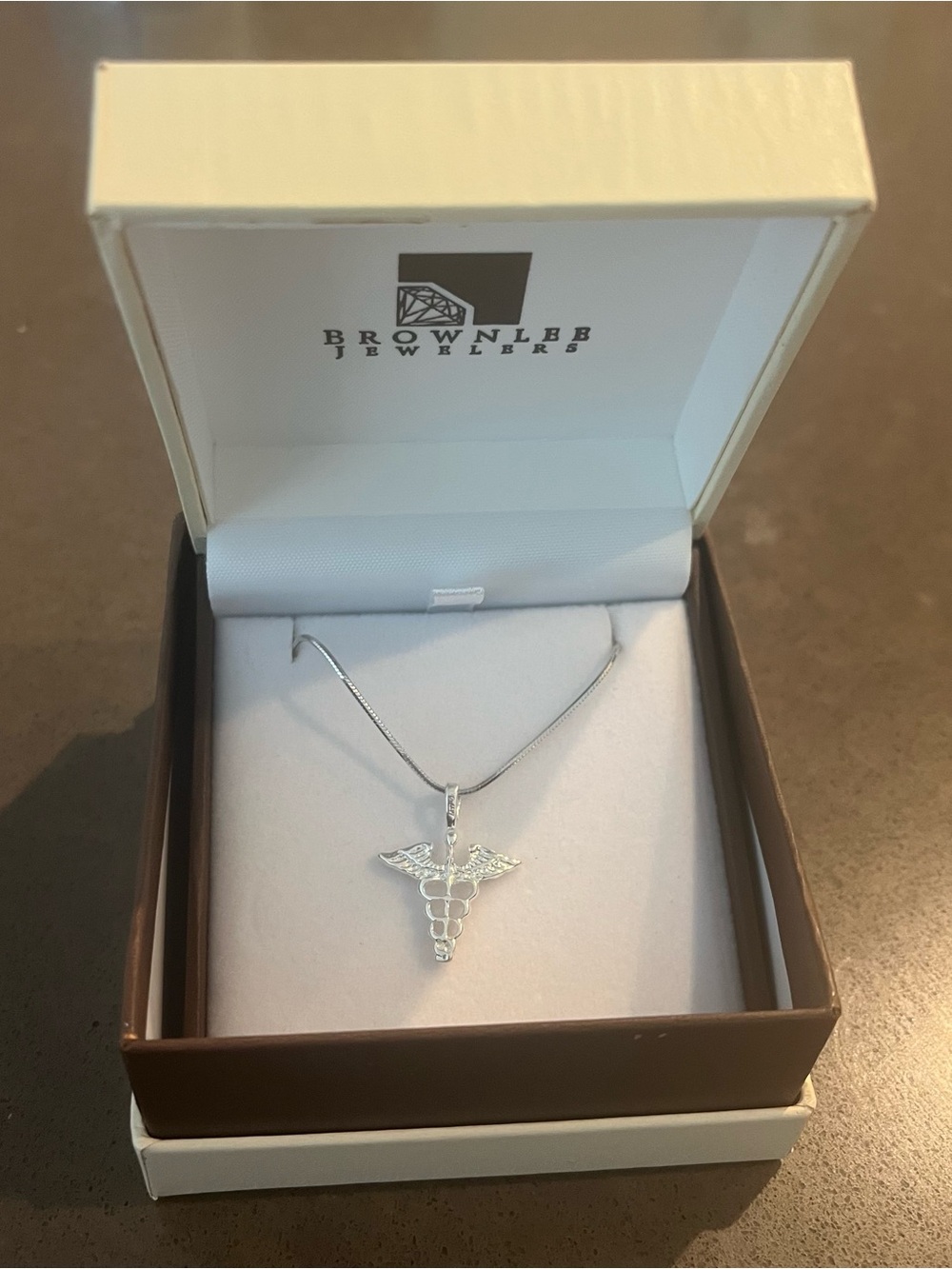 Sterling Silver Caduceus Pendant Necklace